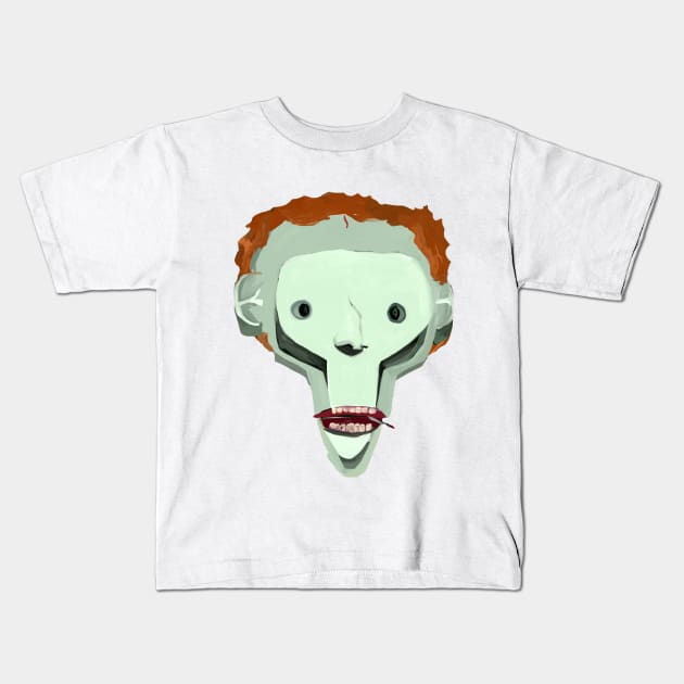 Green Skull Man Kids T-Shirt by Ap.Art